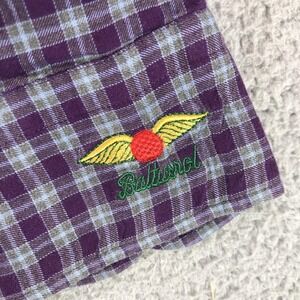 Peter Millar Shirt Mens Medium Purple Gray Plaid Long Sleeve Button Up Baltusrol